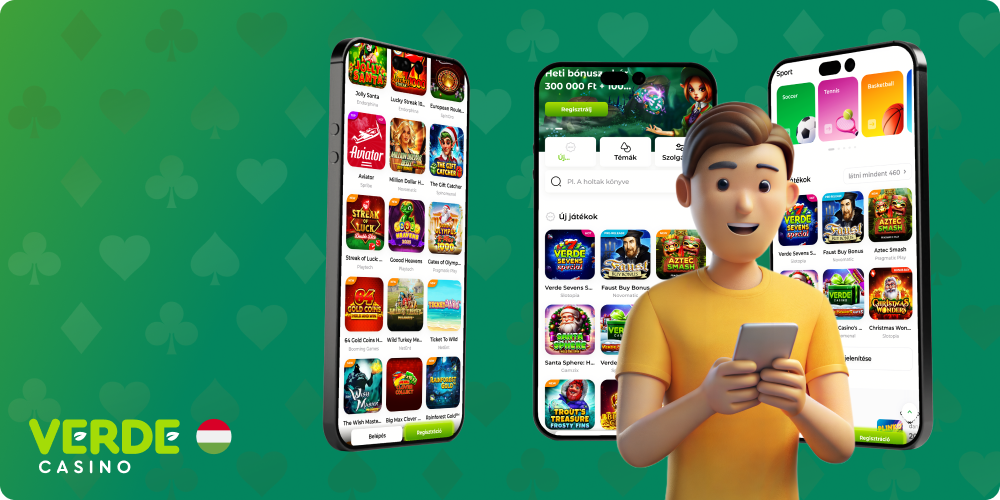 A Verde Casino app sportfogadást és szerencsejátékot kínál