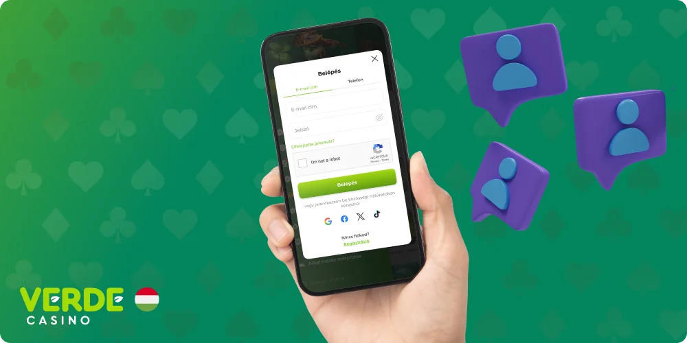 A magyar játékosok az alkalmazáson keresztül léphetnek be Verde Casino számlájukra